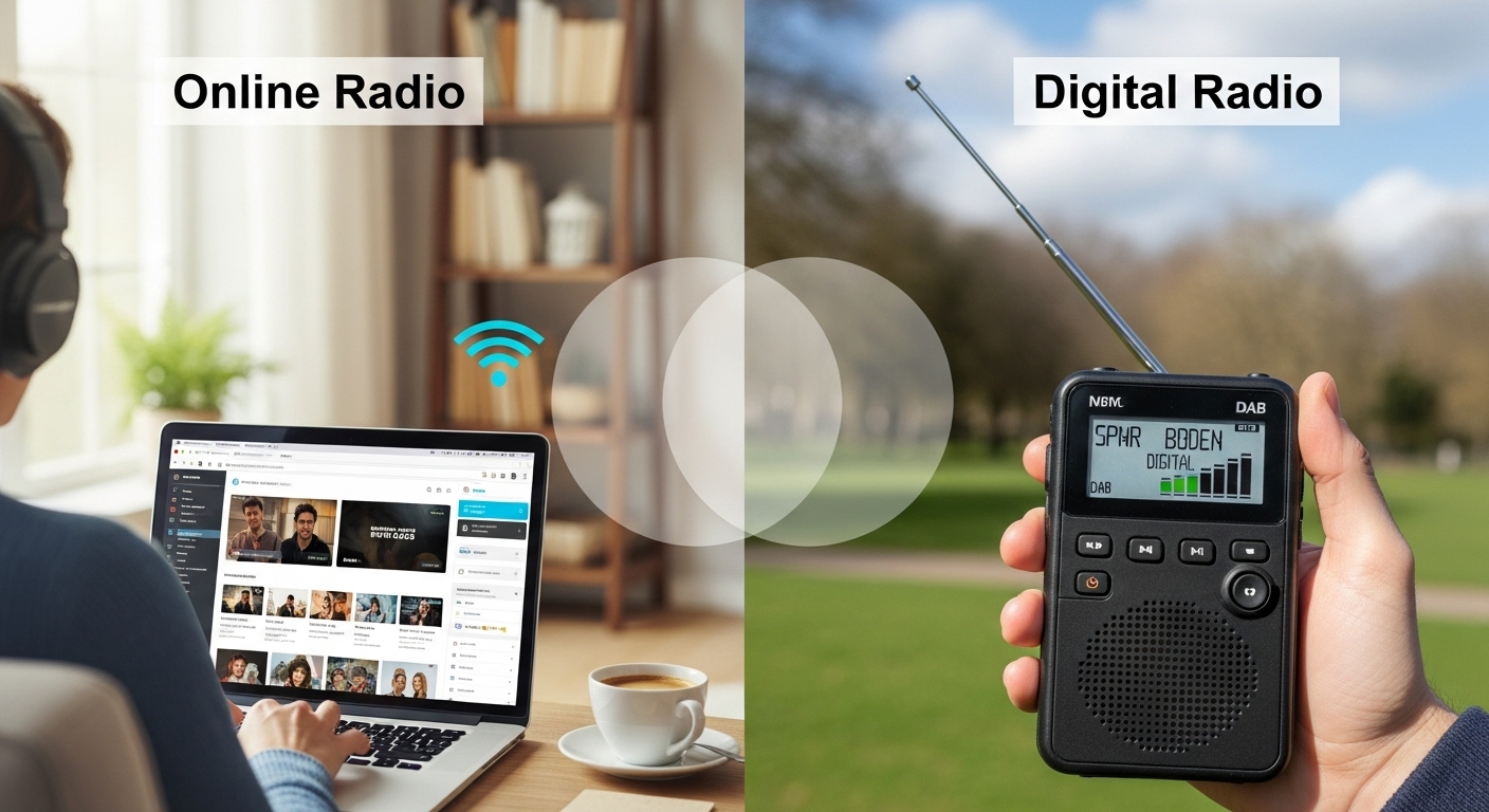 rádio online vs rádio digital diferenças